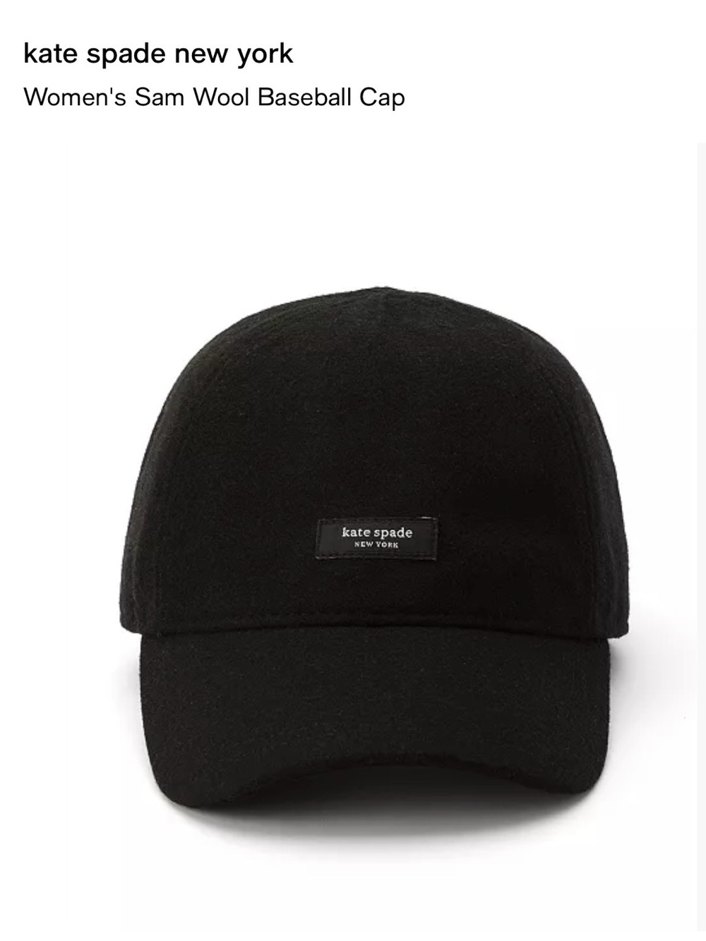 kate spade Black Wool Baseball Cap